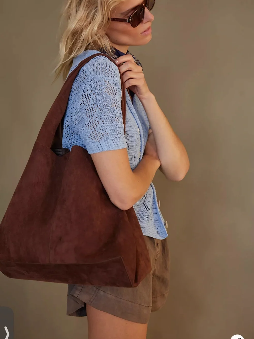 Blair Reversible Vegan Suede Tote - Picture 3 of 3